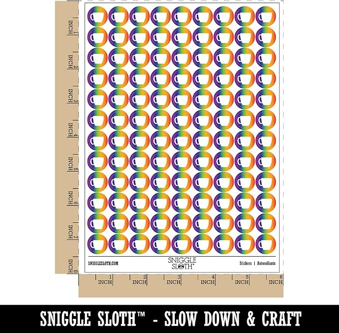 Coffee Mug Cup Solid 200+ Round Stickers - Image 2