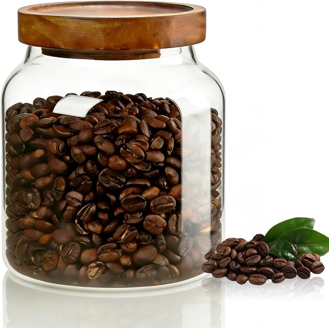 1PC Glass Storage Jars with Airtight Lids, 64 fl oz coffee container with by Piconesper