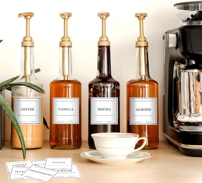 40PCS Coffee Syrup Labels for Coffee Bar, Coffee Station Syrup Dispenser Labels - Image 3