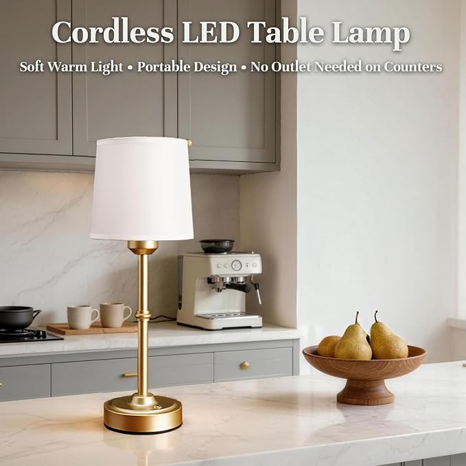 FenFud Cordless Table Lamp, 6000mAh Rechargeable Dimmable, stepless touch - Image 6
