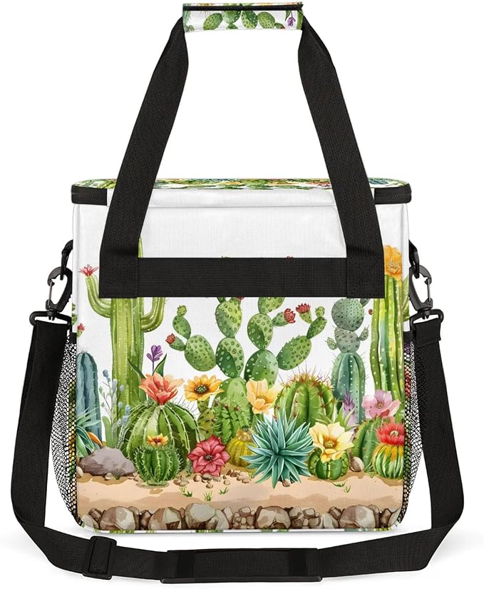 Cactus Floral Coffee Maker Carring Bag, Large Insulated Storage Organizer Case - Image 5