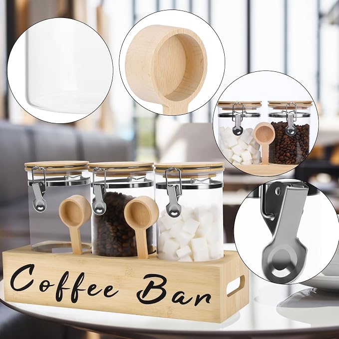 3 x 54 oz Glass Coffee Bean Storage Container - Image 3