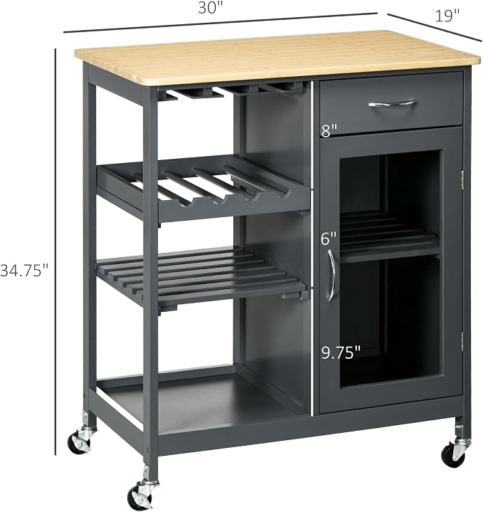 Small Kitchen Island on Wheels - Image 2