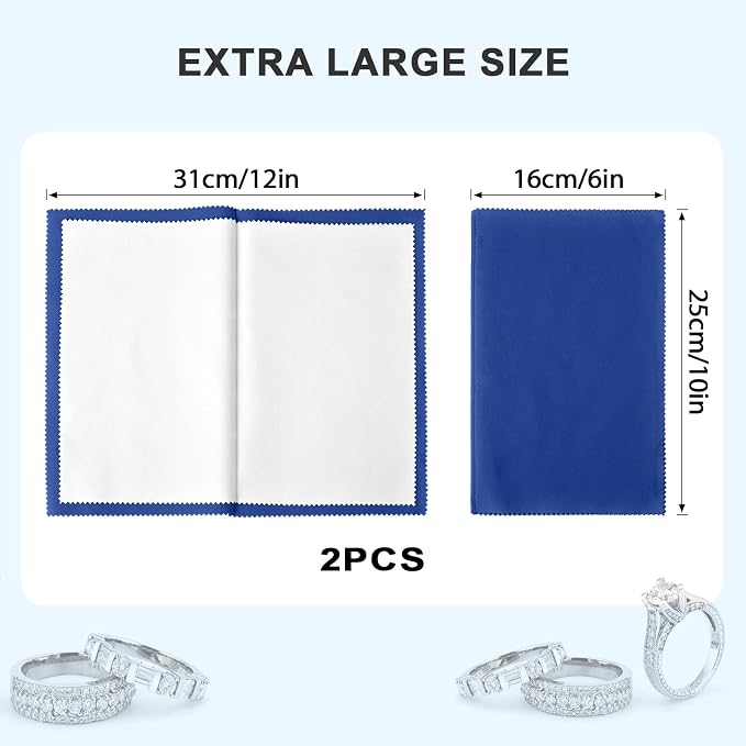 SEVENWELL 2pcs Silver Polishing & Cleaning Cloth, Sterling Silver Silverware - Image 4