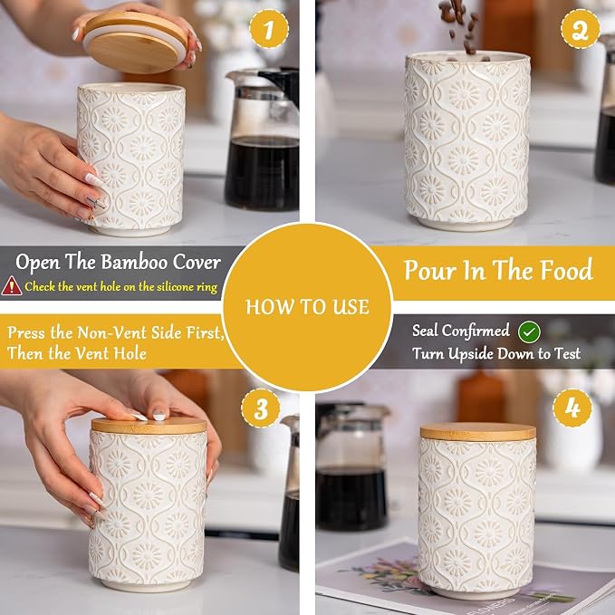 TEATALK Ceramic Canister with Airtight Lid, Tea Storage, 23 Fl Oz - Image 5