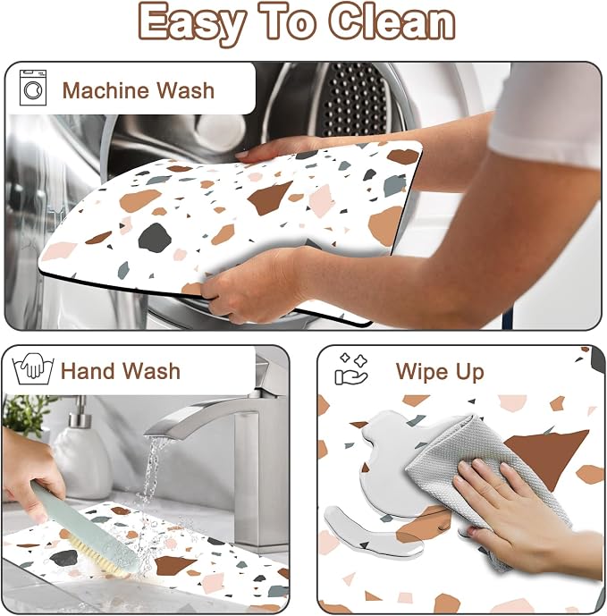 Dish Drying Mat for Kitchen Counter, Super Absorbent & Stain-Resistant - Image 5