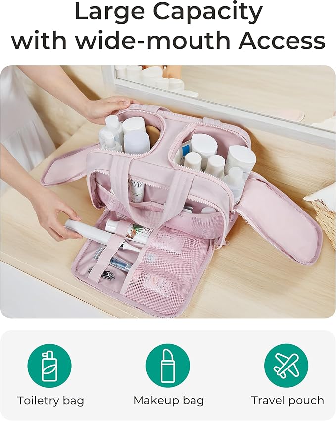 BAGSMART Travel Toiletry Bag, Crush Toiletry Bag - Image 3
