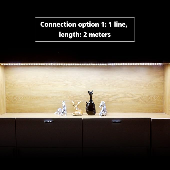 WOBANE LED Under Cabinet Lighting Kit, Flexible LED Ribbon Lights Bar, Under - Image 2