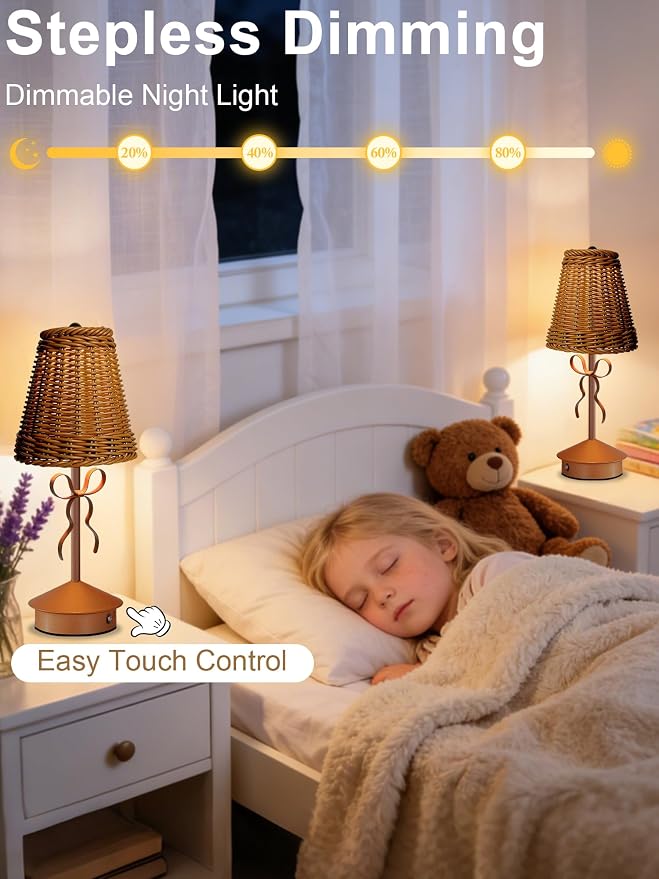 2 Pack Cordless Table Lamps, Rechargeable LED Desk Lamp, 3 Color Dimmable - Image 4