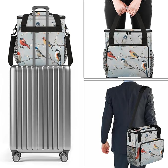 Farmhouse Bird Coffee Maker Carring Bag, Large Insulated Storage Organizer Case - Image 7
