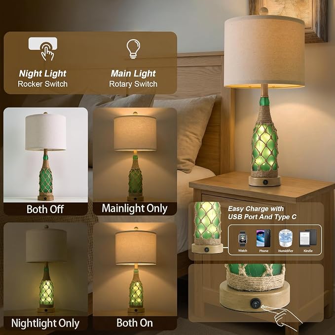 OYEARS 23'' Boho Table Lamps - Image 3