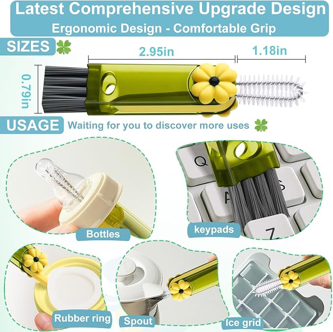 3-in-1 Cup Lid Cleaning Brush, Cup Lid Brush, Home Kitchen Crevice Brush Tools - Image 3