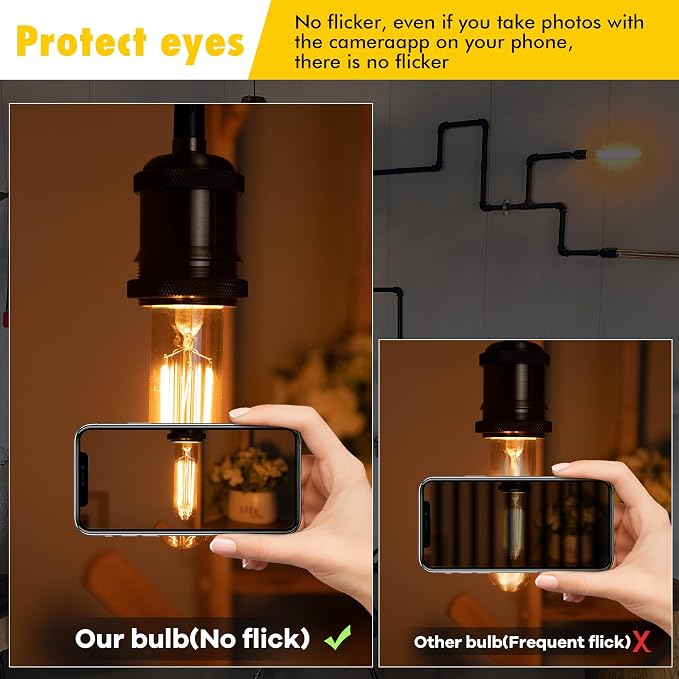 Dimmable E26 40 Watt Tubular Light Bulbs, 4W T10 LED Light Bulbs, 2200K Soft - Image 7