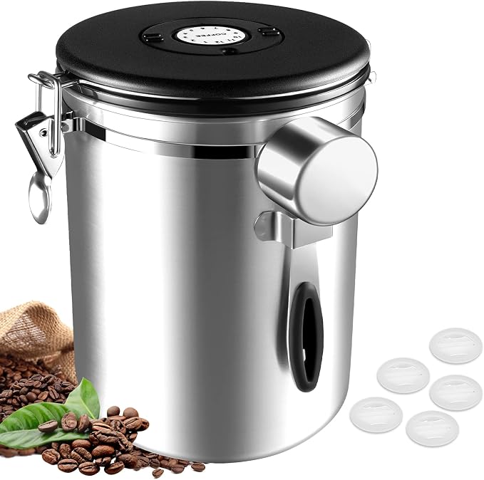 Coffee Canister Airtight 35OZ Large, Coffee Storage Container Stainless Steel by BISNIE