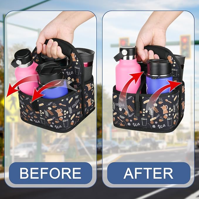 Beautyflier Reusable Insulated Coffee Cup Carrier, Portable Drink Holder - Image 4