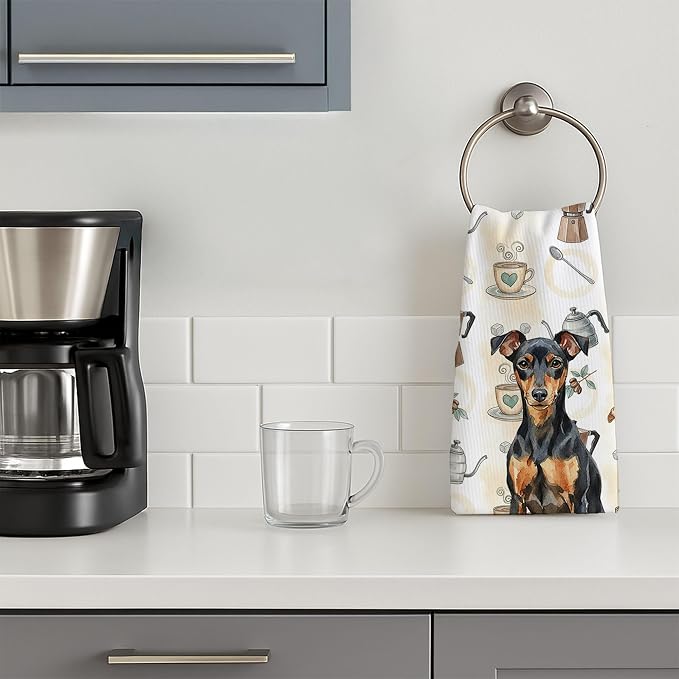 Caroline's Treasures Manchester Terrier Coffee Bar Kitchen Towel Velour Plush - Image 3