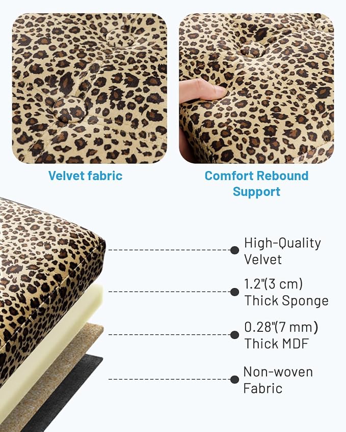 Bsketa Storage Ottoman Foot Rest Stool, Small Velvet Storage Ottomans Bench - Image 4