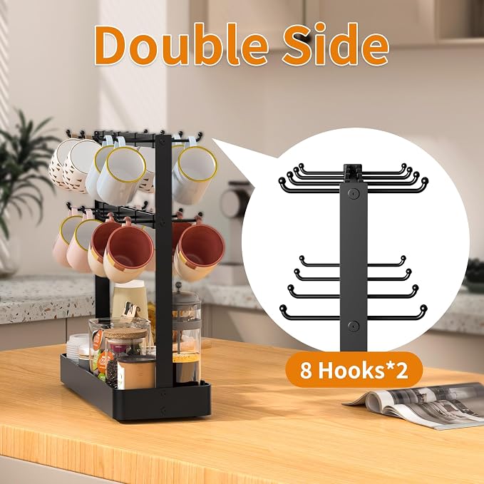 RCHYFEED Countertop Coffee Cup Holder, Aluminum Alloy Mug Holder Organizer - Image 9
