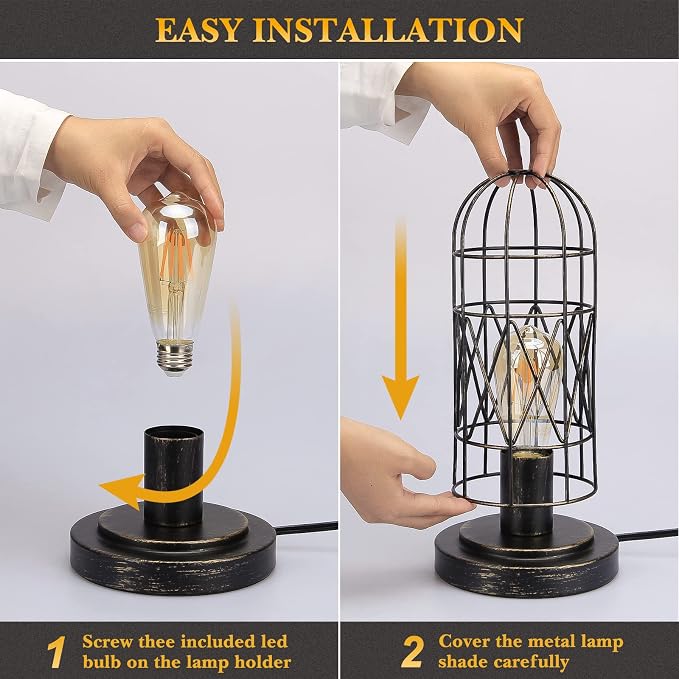 Industrial Table Lamp, Small Touch Lamp - Image 5