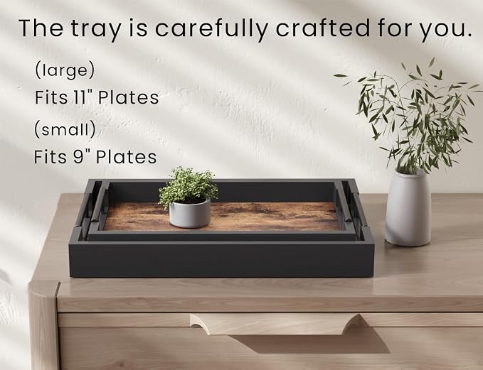 Fibogollo Wooden Set of 2 Serving Tray - Image 2