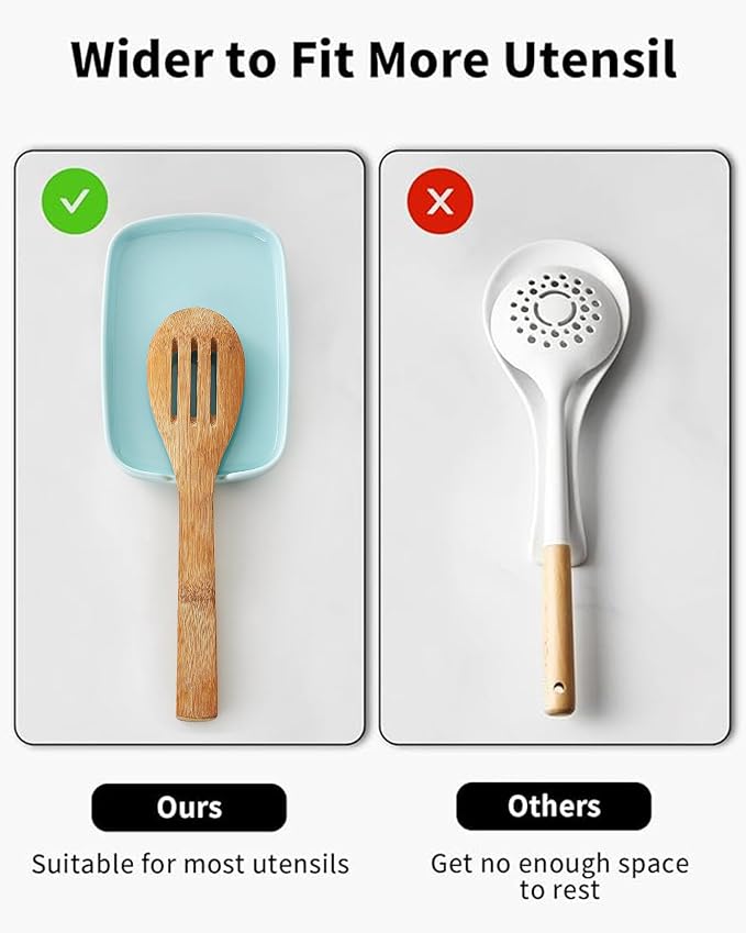 ABRUTY Spoon Rest for Stove Top, Ceramic Spoon Holder for Counter, Modern - Image 3