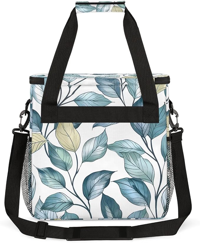 Eucalyptus Leaf Spring Sage Green Coffee Maker Carring Bag, Large Insulated - Image 5