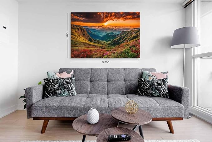 EFONTGSNB Great Smoky Mountain Canvas Wall Art Sunrise Forest Landscape Decor - Image 5
