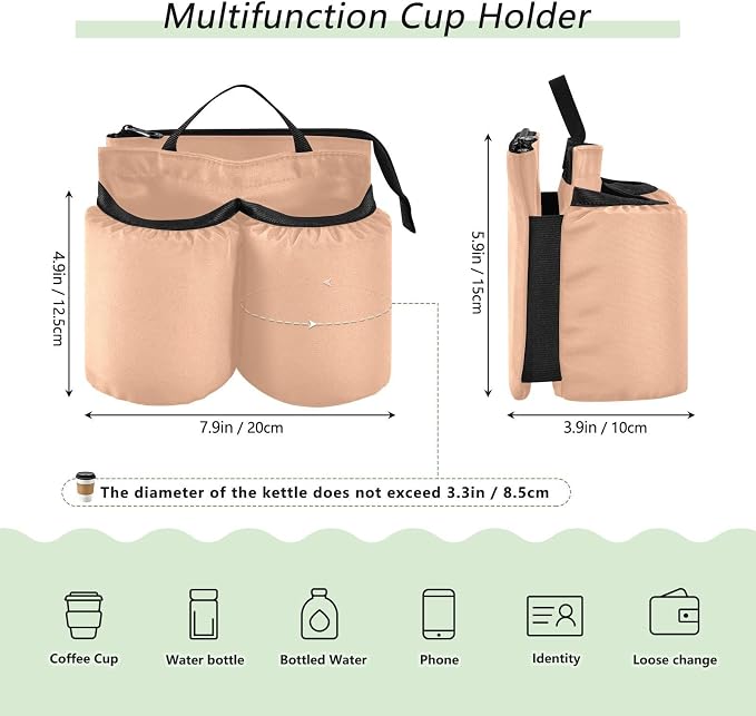 DOMIKING Peach Fuzz Travel Luggage Cup Holder - Image 2