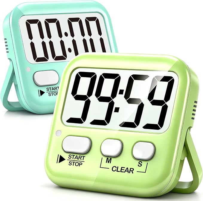 Antonki 2 Pack Digital Timer for Kids, Magnetic Countdown Kitchen Timers for by Antonki
