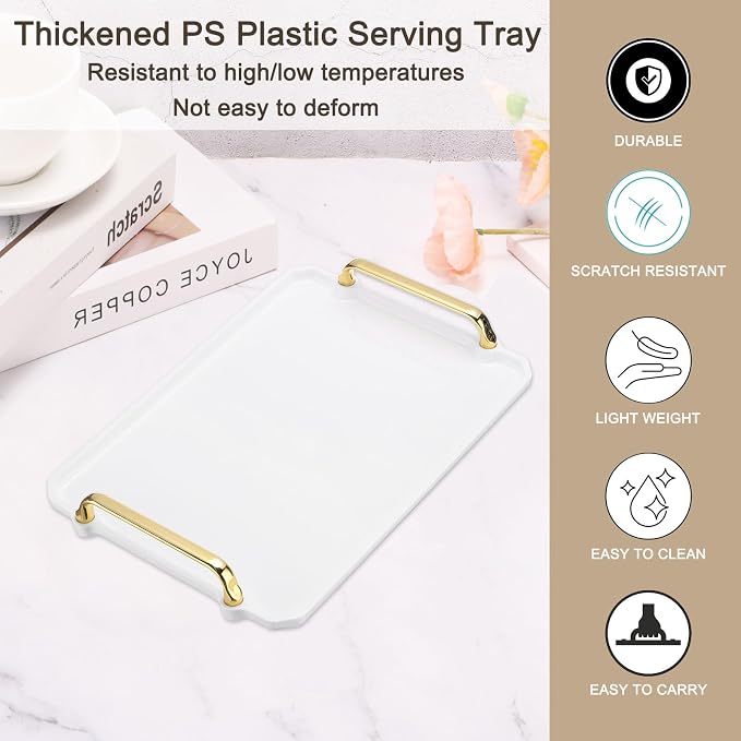 PATIKIL 12 x 8.6 Inches Plastic Serving Tray - Image 3