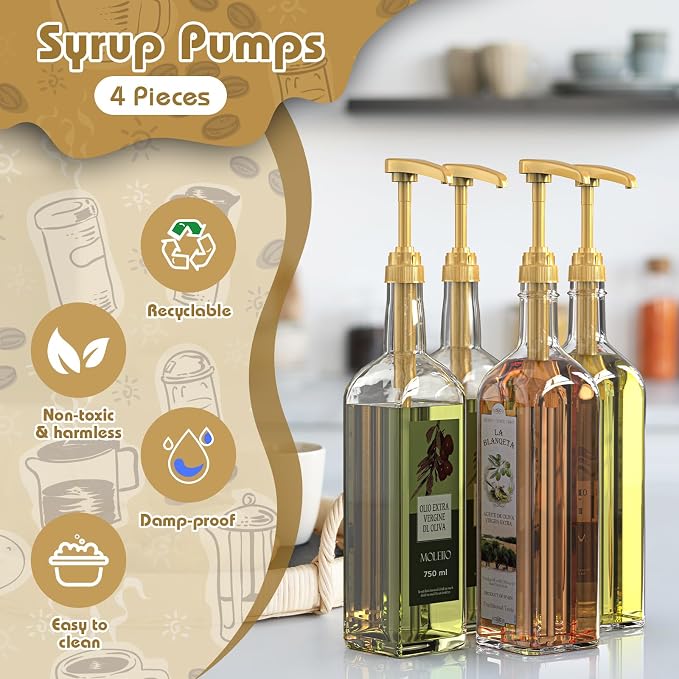 Coffee Syrup Pump Dispenser, 4 Packs of Syrup Pump - Image 3