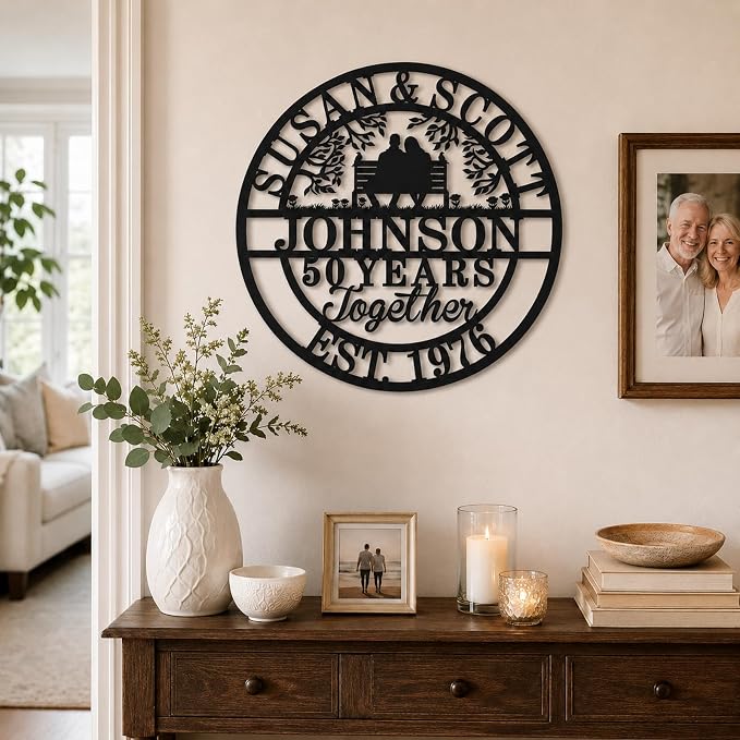 Personalized Wedding Anniversary Sign Gifts, Custom 50th 40th 65th 60th 25th - Image 3