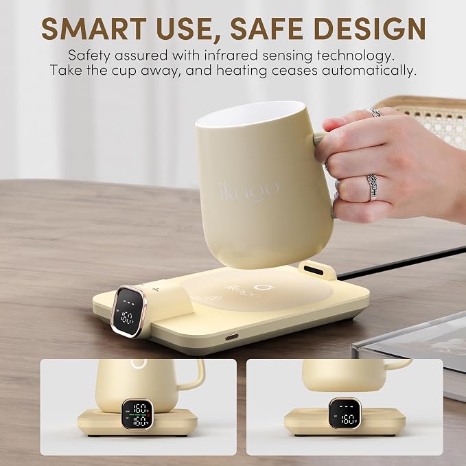 Coffee Mug Warmer & iKago Mug Set, Temperature Control Smart Heated Mug - Image 4