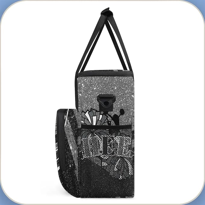 Cheer Black Grey Coffee Maker Carring Bag, Large Insulated Storage Organizer - Image 4