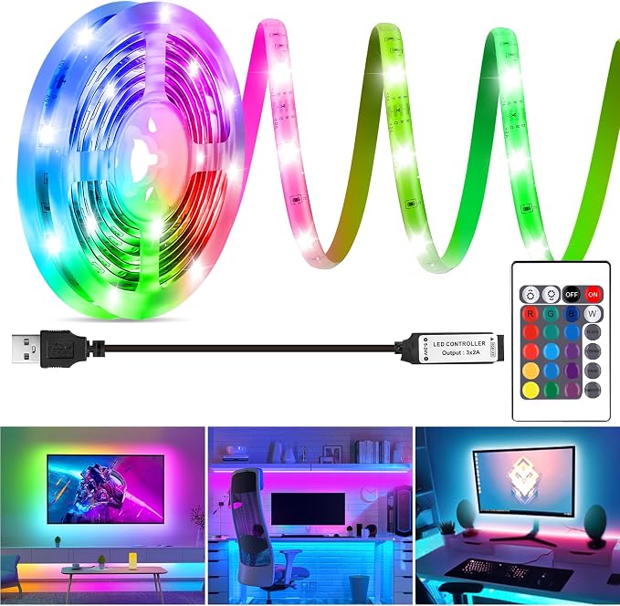 LED Strip Lights 6.56Ft, RGB LED Lights Strip by HOUHUI