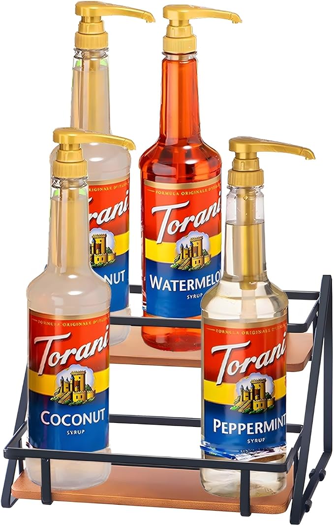 Coffee Syrup Rack Organizer, 6 Bottles Syrup Holder Stand by JforSJizT