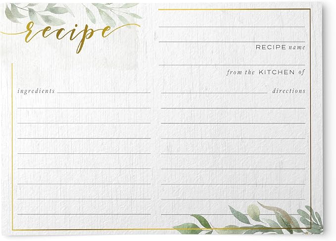 Dashleigh Farmhouse Greenery Recipe Cards by Dashleigh