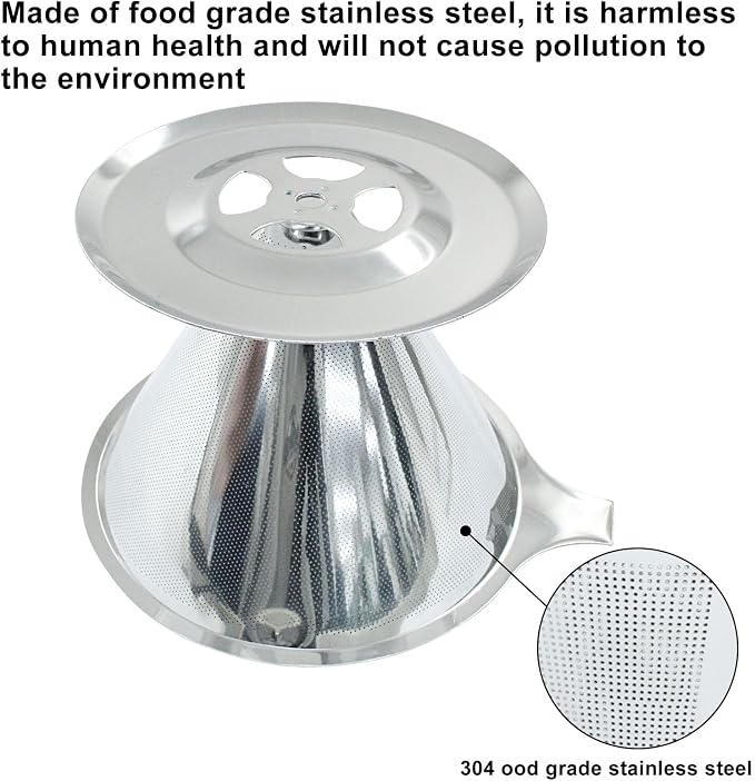 Waziaqoc Pour Over Coffee Dripper, Slow Drip Paperless Coffee Filter, Stainless - Image 4