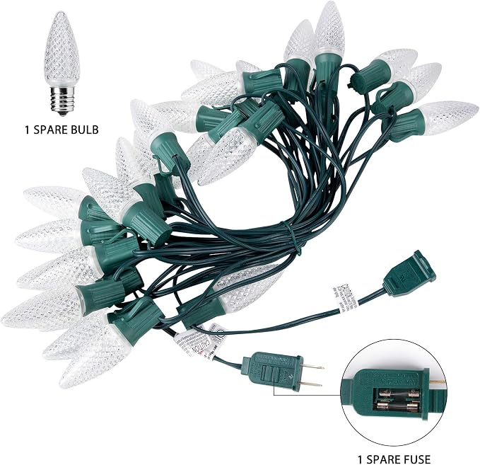 C9 Christmas String Lights Outdoor 50 Feet Led Christmas Lights, 50+2 - Image 5