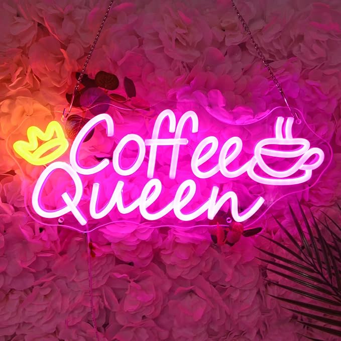 Britrio Coffee Queen Neon Sign for Home Cafe Bar Kitchen Dinning Room Light - Image 2