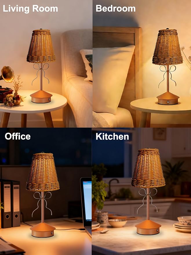 2 Pack Cordless Table Lamps, Rechargeable LED Desk Lamp, 3 Color Dimmable - Image 7