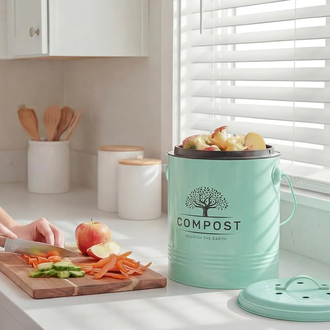 Perfnique Kitchen Compost Bin, 1.3 Gallon Countertop Compost Bin - Image 5