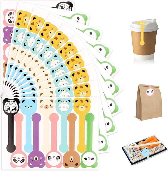 400Pcs Handmade Food Baking Seal Stickers Labels, Cute Animal Long Label Bakery by Unknown
