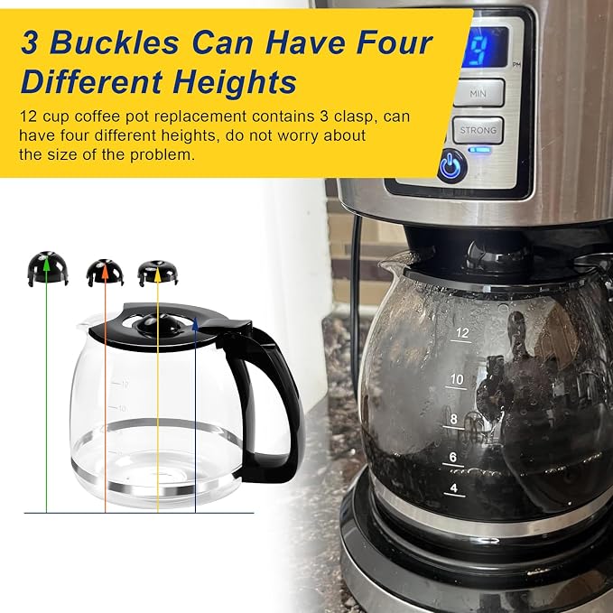 12-Cup Glass Coffee Carafes Replacement Pot 49902 Compatible - Image 3