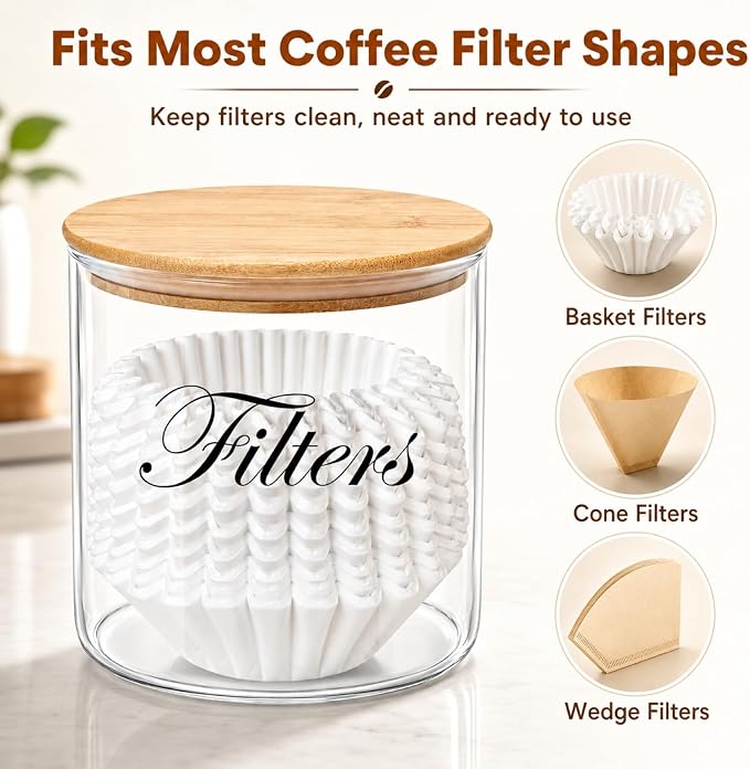 Coffee Filter Holder, Glass Storage Basket Container - Image 8