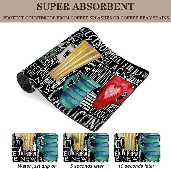 Coffee Mat, Absorbent Bar Mat for Maker and Espresso Machine Countertop - Image 4