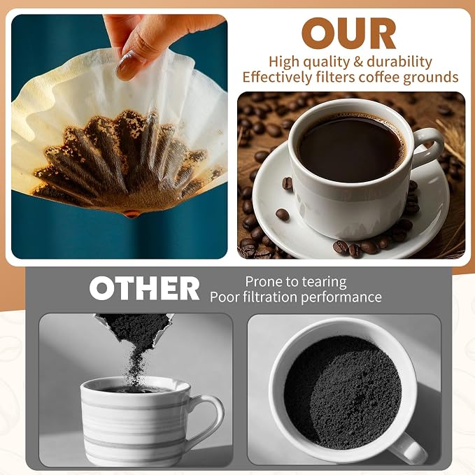 500 Count 8-12 Cup Basket Coffee Filters, Disposable Coffee Filters, Large - Image 4
