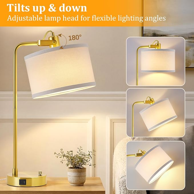 24‘’ Gold Table Lamp Set of 2 - Image 2