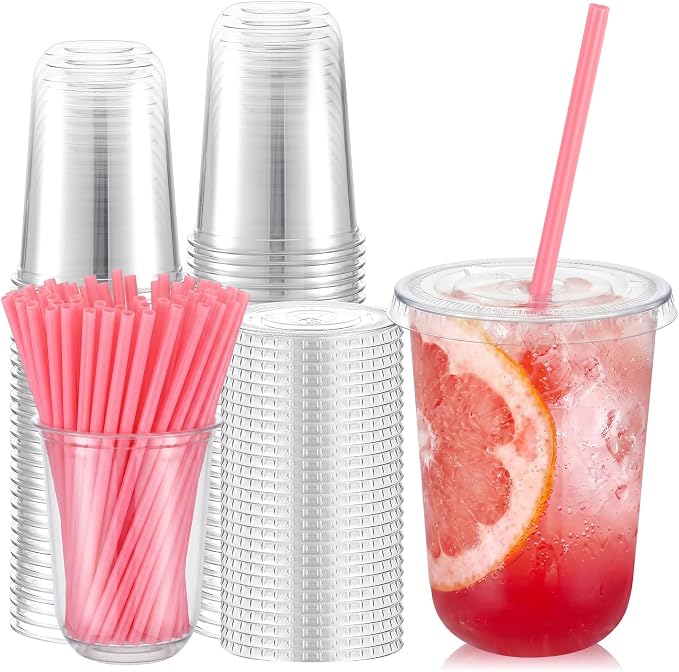 Ziliny 25 Sets Clear Plastic Cups by Ziliny