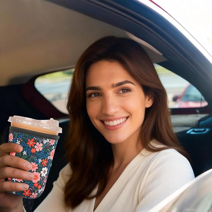 Reusable Insulated Sleeve for Iced Coffee Cup, Coffee Neoprene Sleeve for Cold - Image 4